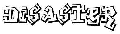 The clipart image features a stylized text in a graffiti font that reads Disaster.