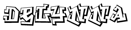 The clipart image features a stylized text in a graffiti font that reads Delynna.