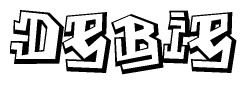 The clipart image features a stylized text in a graffiti font that reads Debie.