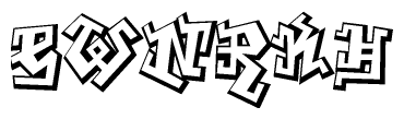 The clipart image features a stylized text in a graffiti font that reads Ewnrkh.