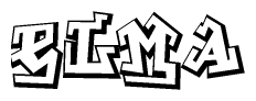 The clipart image features a stylized text in a graffiti font that reads Elma.