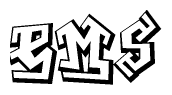 The clipart image features a stylized text in a graffiti font that reads Ems.
