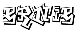 The image is a stylized representation of the letters Ernie designed to mimic the look of graffiti text. The letters are bold and have a three-dimensional appearance, with emphasis on angles and shadowing effects.