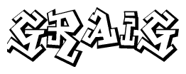 The clipart image depicts the word Graig in a style reminiscent of graffiti. The letters are drawn in a bold, block-like script with sharp angles and a three-dimensional appearance.