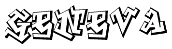 The clipart image features a stylized text in a graffiti font that reads Geneva.