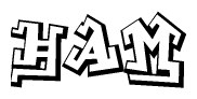 The clipart image features a stylized text in a graffiti font that reads Ham.