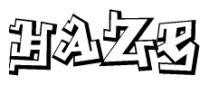 The clipart image features a stylized text in a graffiti font that reads Haze.