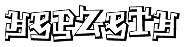 The clipart image features a stylized text in a graffiti font that reads Hepzeth.