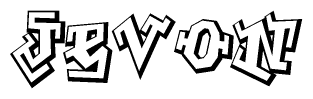 The clipart image features a stylized text in a graffiti font that reads Jevon.