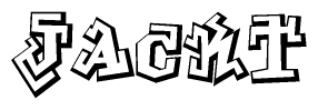 The clipart image features a stylized text in a graffiti font that reads Jackt.