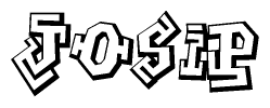 The clipart image features a stylized text in a graffiti font that reads Josip.