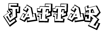 The clipart image features a stylized text in a graffiti font that reads Jaffar.