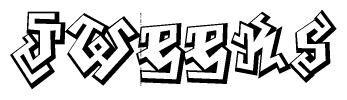 The clipart image features a stylized text in a graffiti font that reads Jweeks.