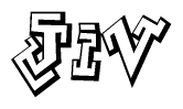 The clipart image features a stylized text in a graffiti font that reads Jiv.