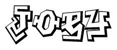 The clipart image depicts the word Joey in a style reminiscent of graffiti. The letters are drawn in a bold, block-like script with sharp angles and a three-dimensional appearance.