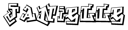 The clipart image features a stylized text in a graffiti font that reads Janielle.