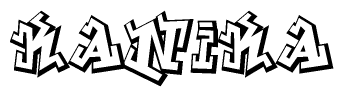 The clipart image features a stylized text in a graffiti font that reads Kanika.