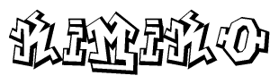 The clipart image features a stylized text in a graffiti font that reads Kimiko.