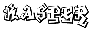 The clipart image features a stylized text in a graffiti font that reads Kasper.