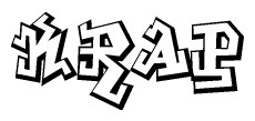 The clipart image features a stylized text in a graffiti font that reads Krap.