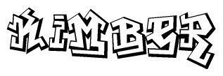 The clipart image features a stylized text in a graffiti font that reads Kimber.