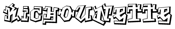 The clipart image features a stylized text in a graffiti font that reads Kichounette.