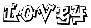 The clipart image features a stylized text in a graffiti font that reads Lovey.