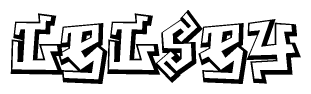 The clipart image features a stylized text in a graffiti font that reads Lelsey.