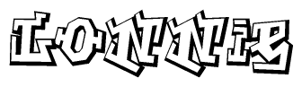 The clipart image features a stylized text in a graffiti font that reads Lonnie.