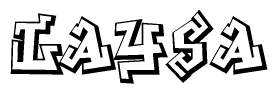  The clipart image features a stylized text in a graffiti font that reads Laysa. 