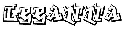 The clipart image features a stylized text in a graffiti font that reads Leeanna.