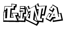 The clipart image features a stylized text in a graffiti font that reads Lina.
