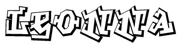 The clipart image features a stylized text in a graffiti font that reads Leonna.