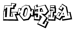 The clipart image features a stylized text in a graffiti font that reads Loria.