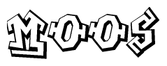 The clipart image features a stylized text in a graffiti font that reads Moos.