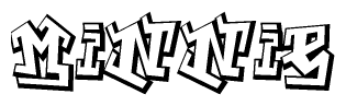 The clipart image features a stylized text in a graffiti font that reads Minnie.