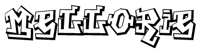 The clipart image features a stylized text in a graffiti font that reads Mellorie.