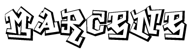 The clipart image features a stylized text in a graffiti font that reads Marcene.