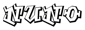 The clipart image features a stylized text in a graffiti font that reads Nuno.