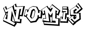The clipart image features a stylized text in a graffiti font that reads Nomis.