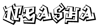 The clipart image features a stylized text in a graffiti font that reads Neasha.