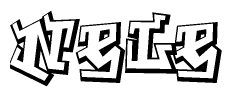 The clipart image features a stylized text in a graffiti font that reads Nele.