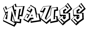 The clipart image features a stylized text in a graffiti font that reads Nauss.