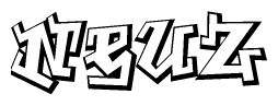 The clipart image depicts the word Neuz in a style reminiscent of graffiti. The letters are drawn in a bold, block-like script with sharp angles and a three-dimensional appearance.