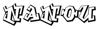 The clipart image features a stylized text in a graffiti font that reads Nanou.