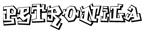 The clipart image features a stylized text in a graffiti font that reads Petronila.