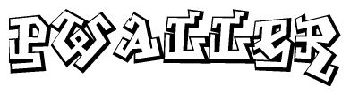 The clipart image features a stylized text in a graffiti font that reads Pwaller.