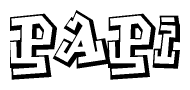 The clipart image features a stylized text in a graffiti font that reads Papi.