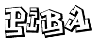 The clipart image features a stylized text in a graffiti font that reads Piba.