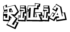 The clipart image features a stylized text in a graffiti font that reads Rilia.